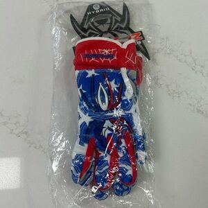 Spiderz Hybrid Batting Gloves Youth XL Red White Blue America Softball Baseball
